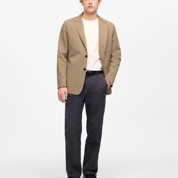 Madewell Other - NWT Madewell Unstructured Three-Button Blazer in Cotton Blend Desert Taupe